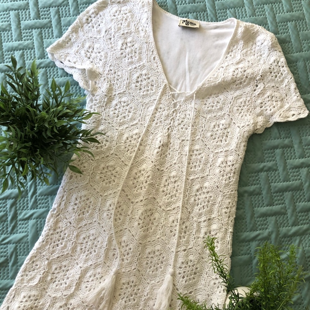 White Crochet Top